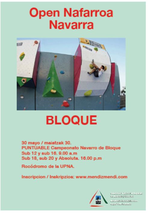 OPEN NAFARROA BLOKE // CAMPEONATO NAVARRO DE BLOQUE. EL 30 DE MAYO.